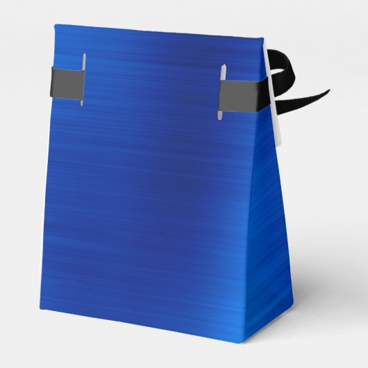 Metallic Royal Blue Curly Black Monogram Geschenkschachtel (Rückseite)