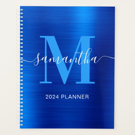 Metallic Royal Blue Signature Monogram Planer (Vorderseite)