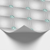 Metallic Satin White Mint Green Bling Geschenkpapier (Ecke)