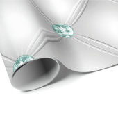 Metallic Satin White Mint Green Bling Geschenkpapier (Rolleneckpunkt)