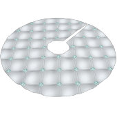Metallic Satin White Mint Green Bling Polyester Weihnachtsbaumdecke (Schrägansicht)
