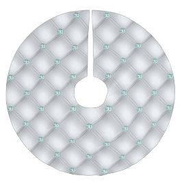 Metallic Satin White Mint Green Bling Polyester Weihnachtsbaumdecke