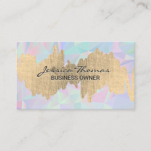 Metallic Scribble Geometric Holographic Visitenkarte