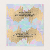 Metallic Scribble | Geometric Holographic Visitenkarten (Außenseite Aufgefaltet)