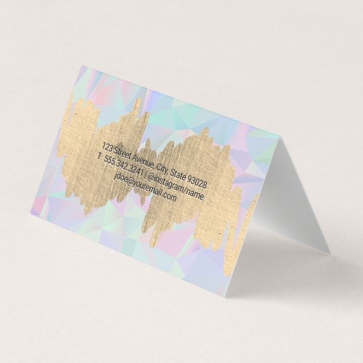 Metallic Scribble | Geometric Holographic Visitenkarten (Rückseite)