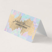 Metallic Scribble | Geometric Holographic Visitenkarten (Vorderseite)