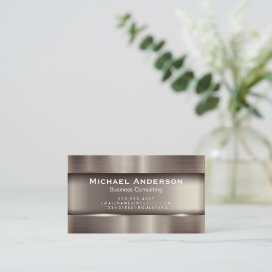 Metallic Shine Background Visitenkarte (Stehend Vorderseite)