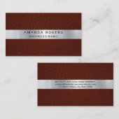 Metallic Shine | Roter Leder Visitenkarte (Vorne/Hinten)