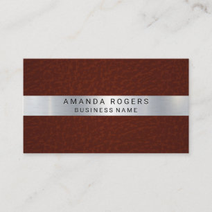 Metallic Shine   Roter Leder Visitenkarte