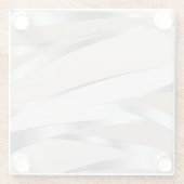 Metallic Silver and Beige Abstract Glasuntersetzer (Rückseite)