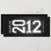 Metallic Silver Class of 2012 Graduation Invites Einladung (Vorne/Hinten)