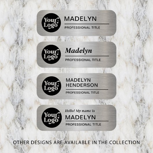 Metallic Silver Company Logo Mitarbeiter Magnetic Namensschild