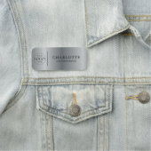 Metallic Silver Custom Logo Office Employee Staff Namensschild (Beispiel)