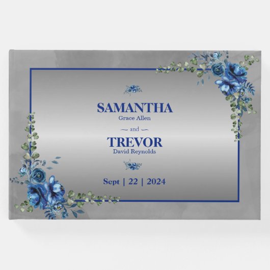 Metallic Silver, Dreams of Blue Gast Book Gästebuch (Vorderseite)