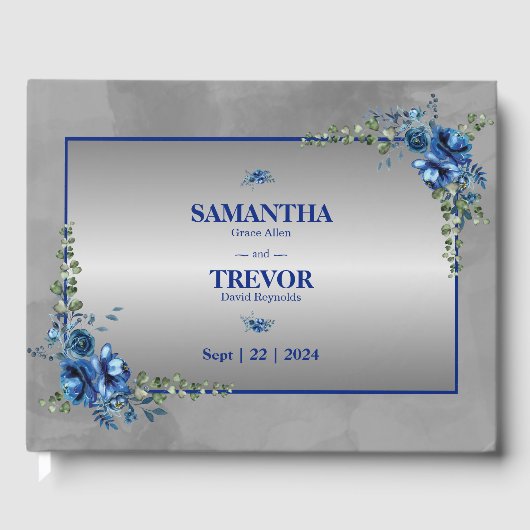 Metallic Silver, Dreams of Blue Gast Book Gästebuch (Vorderseite)