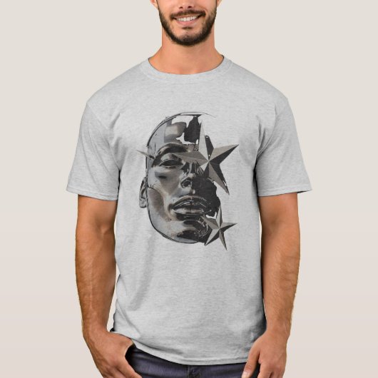 Metallic Silver Face Graphic T-Shirt (Vorderseite)