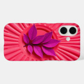 Metallic Silver Fuchsia Case-Mate iPhone Case (Rückseite (Horizontal))