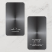 Metallic Silver Gray Consultant Manager Visitenkarte (Vorne/Hinten)
