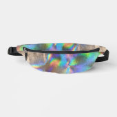 Metallic Silver Rainbow Holographic Glam Luxury Bauchtasche (Vorderseite)