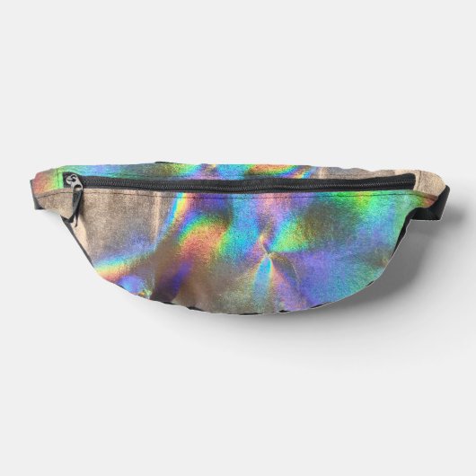 Metallic Silver Rainbow Holographic Glam Luxury Bauchtasche (Ablage )