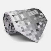Metallic Silver Sequins Look Disco Mirrors Bling Krawatte (Gerollt)