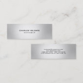Metallic Silver Stilvoll Minimalistisch Beruflich Mini Visitenkarte (Vorne/Hinten)
