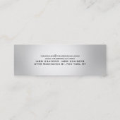 Metallic Silver Stilvoll Minimalistisch Beruflich Mini Visitenkarte (Rückseite)