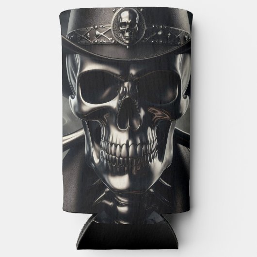 Metallic Skull Cowboy Can Cooler Selters Dosenkühler (Vorderseite)