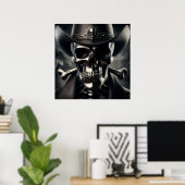 Metallic Skull Cowboy Poster (Heimbüro)