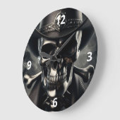 Metallic Skull Cowboy Wall Clock Große Wanduhr (Winkel)