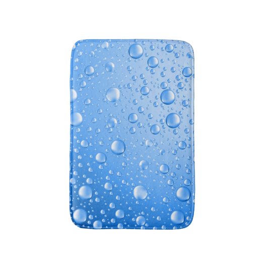 Metallic Sky Blue Rain Drops Badematte (Vorderseite Vertikal)