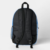 Metallic Sky Blue Rain Drops Bedruckter Rucksack (Rückseite)