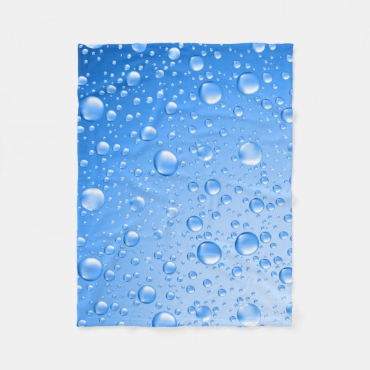 Metallic Sky Blue Rain Drops Fleecedecke (Vorderseite)