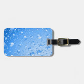 Metallic Sky Blue Rain Drops Gepäckanhänger (Vorderseite horizontal)