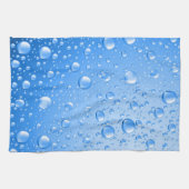 Metallic Sky Blue Rain Drops Handtuch (Horizontal)