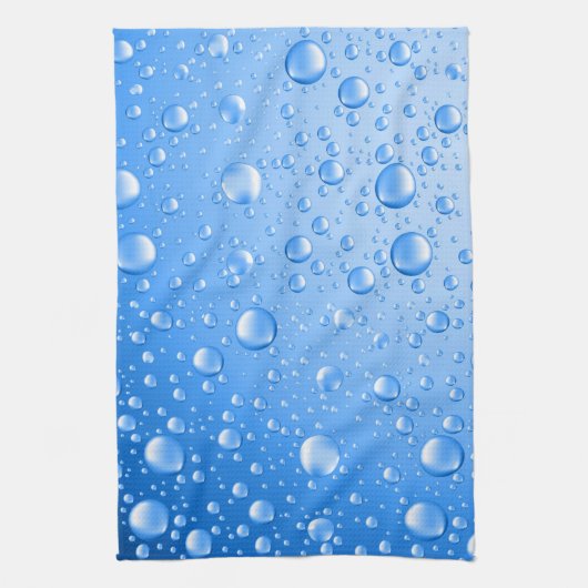 Metallic Sky Blue Rain Drops Handtuch (Vertikal)