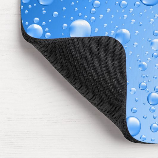 Metallic Sky Blue Rain Drops Mousepad (Ecke)