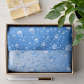 Metallic Sky Blue Rain Drops Seidenpapier (Geschenk)