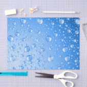 Metallic Sky Blue Rain Drops Seidenpapier (Handwerk)