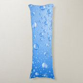 Metallic Sky Blue Rain Drops Seitenschläferkissen (Vorderseite Vertikal)