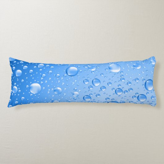 Metallic Sky Blue Rain Drops Seitenschläferkissen (Vorderseite)
