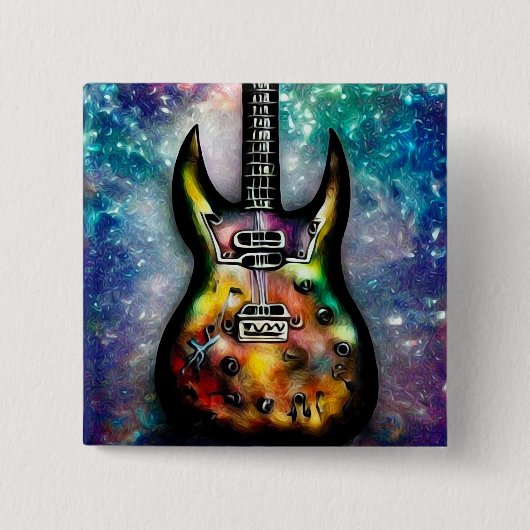 Metallic Steampunk Painted Guitar Button (Vorderseite)