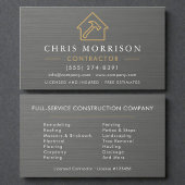 Metallic Steel Building Construction Contractor Visitenkarte