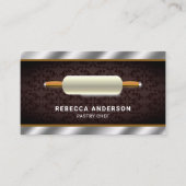 Metallic Steel Kitchen Rolling Button Pastry Koch Visitenkarte (Vorderseite)