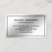 Metallic Steel Silver Scuba Tauchlehrer Visitenkarte (Rückseite)