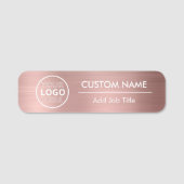 Metallic Style Rose Gold Safety Button Mitarbeiter (Vorderseite)