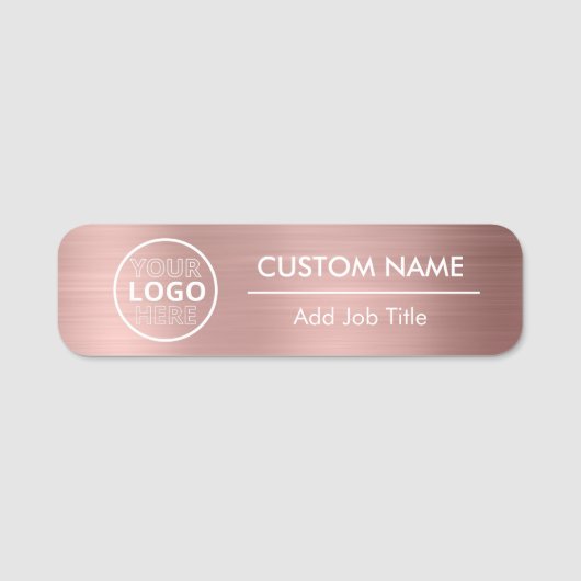Metallic Style Rose Gold Safety Button Mitarbeiter (Vorderseite)
