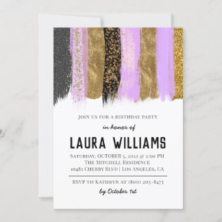 Metallic Tape Gold & Lavender Einladung zum Geburt