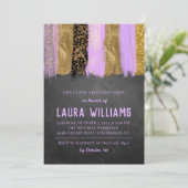 Metallic Tape Gold & Lavender Einladung zum Geburt (Stehend Vorderseite)