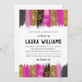 Metallic Tape Gold & Pink - Einladung zum Geburtst (Vorne/Hinten)